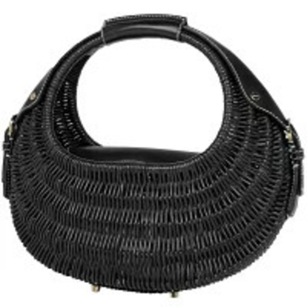 Salvatore Ferragamo handbag rattan basket bag Gancini black - Picture 1 of 7